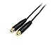 StarTech.com 6 in. 3.5mm Audio Splitter Cable - Stereo Splitter Cable - Gold Terminals - 3.5mm Male to 2x 3.5mm Female - Headphone Splitter (MUY1MFF),Black