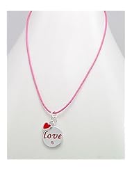 Heart Cotton Colored Enamel Necklace In 92.5 Sterling Silver