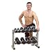 Body Solid 3-Tier Dumbbell Rack plus 10 Pairs (5-50 lbs.) Rubber Coated Hex Dumbbells SDRS550 & GDR363