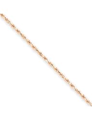 1.5mm, 14 Karat Rose Gold, Diamond-Cut Rope Chain - 10 inch