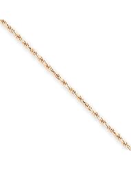 1.5mm, 14 Karat Rose Gold, Diamond-Cut Rope Chain - 16 inch