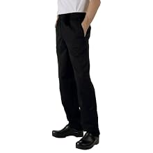 Chef Works NBBP Basic Baggy Chef Pants, Black, Medium