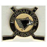 Michigan Tech Huskies Hockey Circle and Sticks Pin