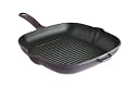 Dexam Chasseur Cast Iron Square Aubergine Grillpan, 26 cm