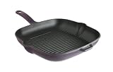 Dexam Chasseur Cast Iron Square Aubergine Grillpan, 26 cm