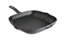 Dexam Chasseur Cast Iron Square Aubergine Grillpan, 26 cm
