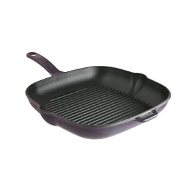 Dexam Chasseur Cast Iron Square Aubergine Grillpan, 26 cm