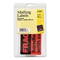 Avery "Fragile" Special Message Labels, 3 x 5 Inches, Black/Red Neon, 40 per Pack (05283)