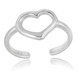 Sterling Silver Open Heart Toe Ring