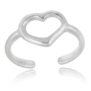Sterling Silver Open Heart Toe Ring