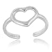 Sterling Silver Open Heart Toe Ring