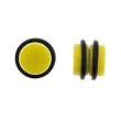 No Piercing Required - High Quality Yellow Acrylic Fake Plugs - Imitation 0G with "O" Rings- Very Strong Magnets - Sold as a Pair