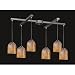 Swirl Six Pendant Light in Satin Nickel Glass Type: Onyx