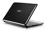 MSI Wind 10" Mini Laptop (1.6 GHz Intel Atom Processor, 512 MB RAM, 80 GB Hard Drive, Linux Novell SUSE, 3 Cell Battery) Black
