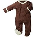 Footed Onepiece in Chocolate by Baby Soy