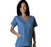 Denim Nursing Uniforms - White Swan Uniforms Light Denim Crossover V-Neck Scrub Top (L)