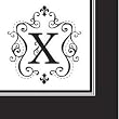Monogram Black & White Cocktail Napkins - X Monogram Black & White Cocktail Napkins - X