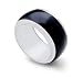 Italian Sterling Silver Ring with Black Enamel