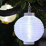 8 Inch Solar Powered Lantern - White