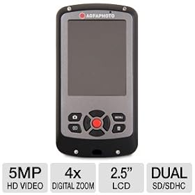 Agfaphoto eClipse Explorer HD Camcorder with Waterproof HD Recording, 4 x Optical Zoom and 2.5-Inch LCD Screen (Granite... by AGFAPHOTO
