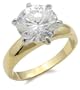 CZ Engagement Rings - 14k Gold Plated Solitaire CZ Engagement Ring