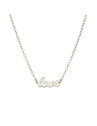 Love Handwritten Script Necklace in Silver