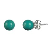Sterling Silver Back Stabilized Turquoise 6mm Stud Earrings