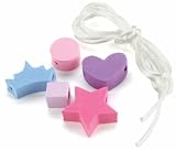 Darice Foam Fun Beads With Cord 48 Pieces-Princess