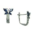 14K White Gold Butterfly September Birthstone Leverback Earrings