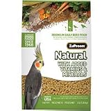 ZuPreemNatural Premium Bird Diet for Cockatiels with added Mineral and Vitamins 20-lb bag