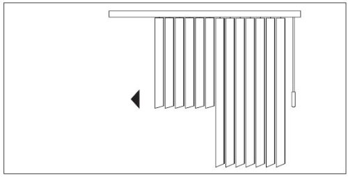 Lamellenvorhang / Vertikalanlage ~ Farbe: terra / terracotta ~ Höhe: 260 cm ~ Breite im Angebot wählbar ~ hier in (BxH): 100x260 cm ~ Vertikaljalousie ~ Lamellenbreite: 89mm