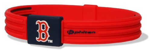 Phiten MLB Authentic Bracelet, Boston Red Sox, Large (7.5 Inches)