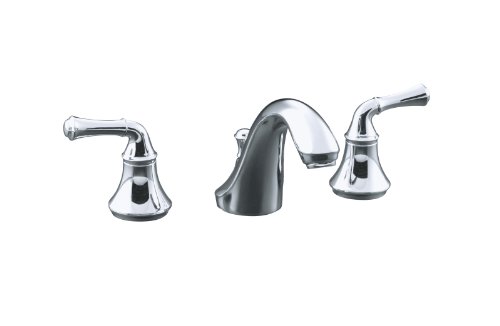 kohler handles Discount KOHLER K-10272-4A-CP Forte Widespread Lavatory Faucet with Traditional Lever Handles, Polished Chrome
