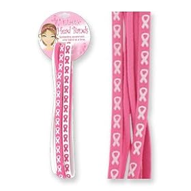 Click here to buy Pink Ribbon Breast Cancer Awareness 4PK Elastic Headbands by DM.