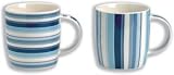 Churchill Dream Mug Set China 3 of Vertical & 3 of Horizontal Cobalt Stripes Ref COBS4451 [Pack 6]