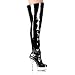 Pleaser Boots Women's Delight-3010G, 5 3/4'' Stiletto Heel Platform Glitter Thigh Boot, Side Zip
