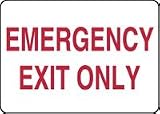 EMERGENCY EXIT ONLY 7 x 10 Adhesive Vinyl Sign