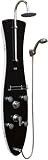 PULSE Showerspas 1006B Molokai Pre-plumbed Tempered Glass Shower System, Black