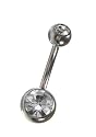 B0016 / Bauchnabelpiercing Piercing Bauchnabel aus Chirurgenstahl 1,6 x 11 mm, mit klaren Kristallen