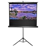 50' 16:9 Manual Pull-Up Projection Screen w/Tripod & Handle - Easy to Carry & Set-Up