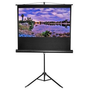 50" 16:9 Manual Pull-Up Projection Screen w/Tripod & Handle - Easy to Carry & Set-Up!