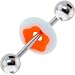 Orange Flower Lifesaver Barbell Tongue Ring