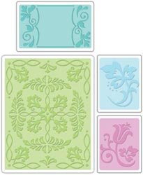 Sizzix Textured Impressions Embossing Folders, 4-Pack, Ornate Flowers & Frame