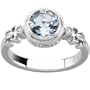 .02 CT TW 14K White Gold Genuine Aquamarine And Diamond Ring