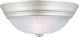 IMAGE OF Quoizel AL183ES 2 Light Flush Mount, Empire Silver and Alabaster Melon Glass Shade