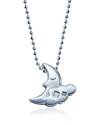 Alex Woo "Little Baby" Sterling Silver Moon Cloud Pendant Necklace, 16"