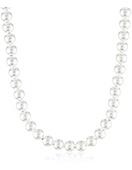 Silvertone 8mm Bead Necklace, 16"+3"
