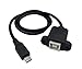 CERRXIAN 50cm Micro USB 5pin Male to USB Type B 2.0 Female Extension Panel Mount Data and Charge Cable with Screws Holes