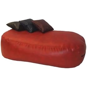 XXX-L HUGE 16cu FT RED FAUX LEATHER BEANBAG BED BEAN BAG SOFA BED