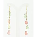 18k Gold Plated Cherry and Aqua Quartz Earring